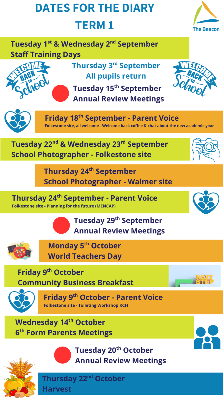 Term 1 Important Dates